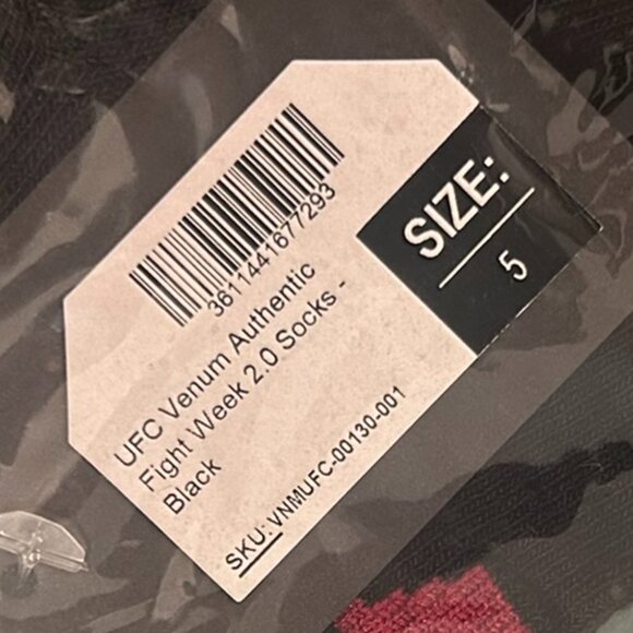 Venum UFC Performance Socks – Set of 5 Pairs (Size M/L) - Picture 4 of 6